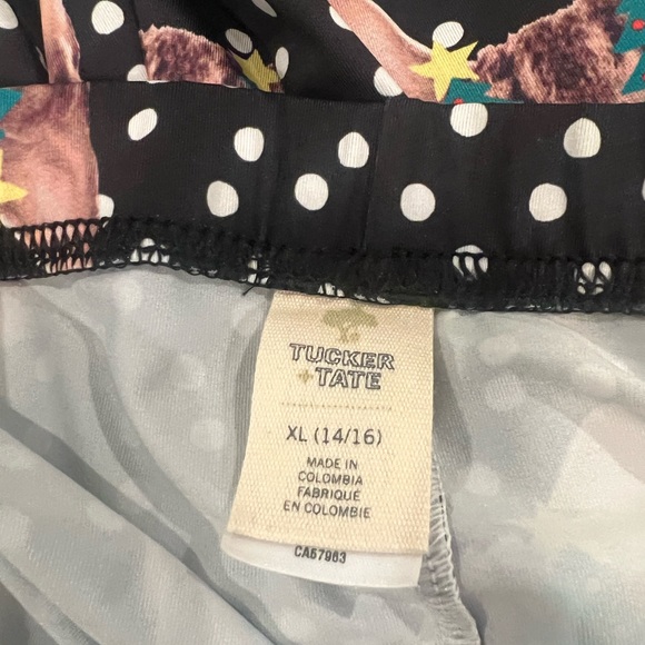 Tucker + Tate Holiday Christmas Cat Leggings Yth Girl Large and XLarge Black Dot - Picture 5 of 5